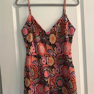 Floral Patterned Spaghetti Strap Romper